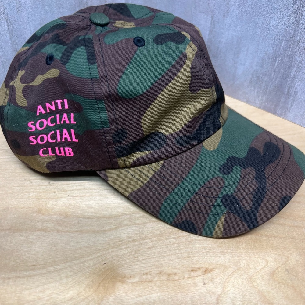 Anti Social Social Club Camouflage Hat Baseball Cap Pink